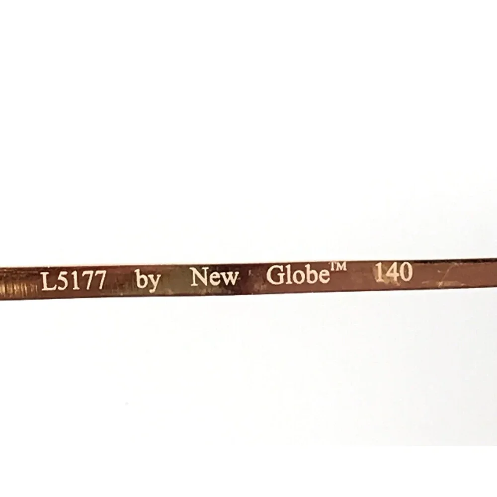 New Globe Eyeglasses Frames L5177 Shiny Gold Round Wire Rim 52-19-140